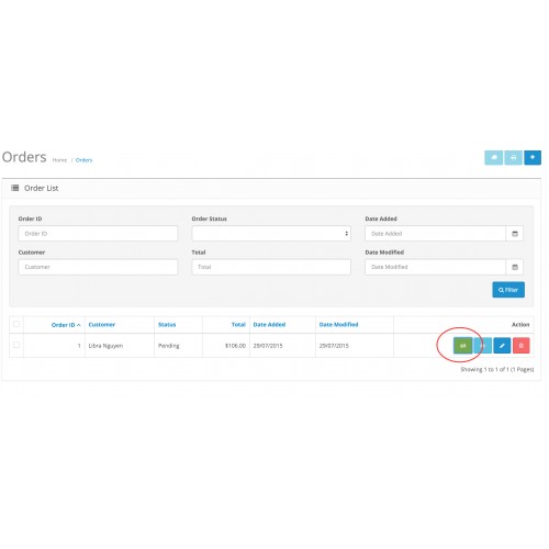 Opencart Ocmod Change Order Status On List