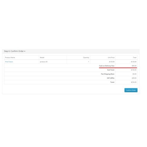 Opencart Custom Cash On Delivery With Fee