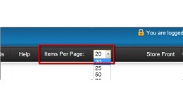 Global Admin Items-Per-Page Selector