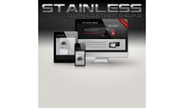  STAINLESS Responsive dark leather & metal t..