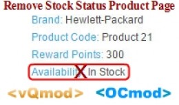 [vQmod/OCmod] Remove Stock Status Product Page