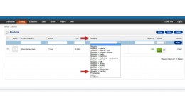 Admin Product Filter by Category
