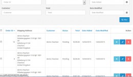 shipping address in order list