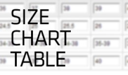 Sizes Chart Table