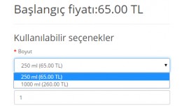 Başlangıç fiyatı