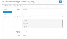 Multi Vendor / DropShipper Weight Base Shipping