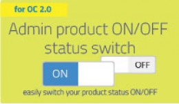 Admin product status ON/OFF switch for OC2
