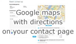 Google maps with directions on contact page