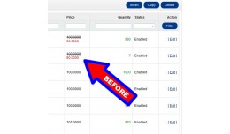 Masks to price,weight,dimensions product for admin