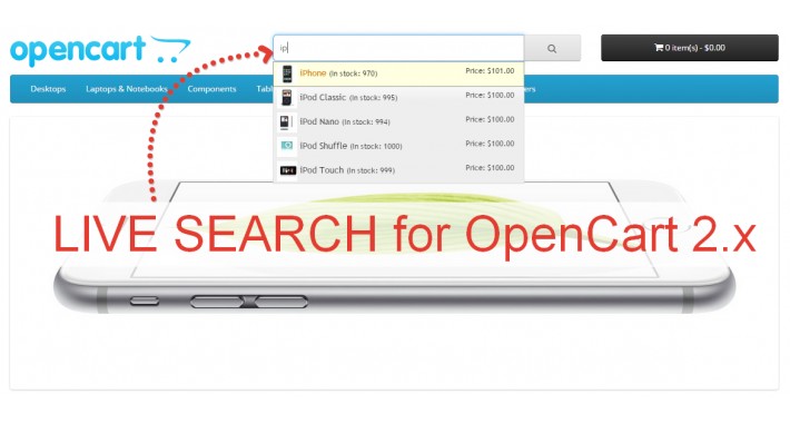 Search / Quick / Live  / Easy / Realtime for Opencart 2.x
