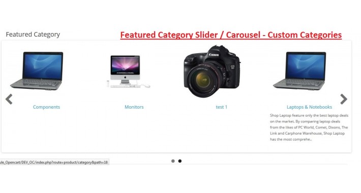 Featured Category Slider / Carousel  Opencart  2.x