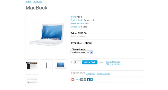 Change main image with select options