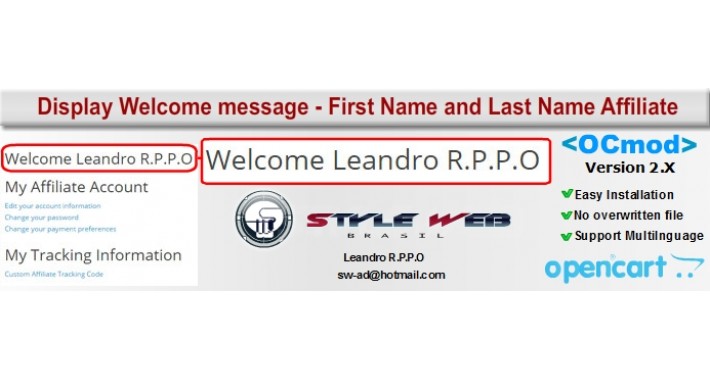 Display Welcome Message - First Name and Last Name Affiliate