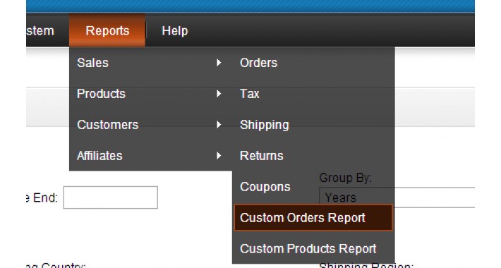 Custom Sales Reports vQmod/ocMod