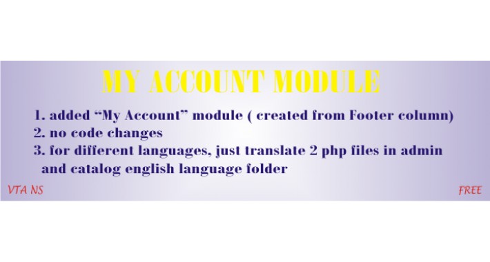 My Account Module