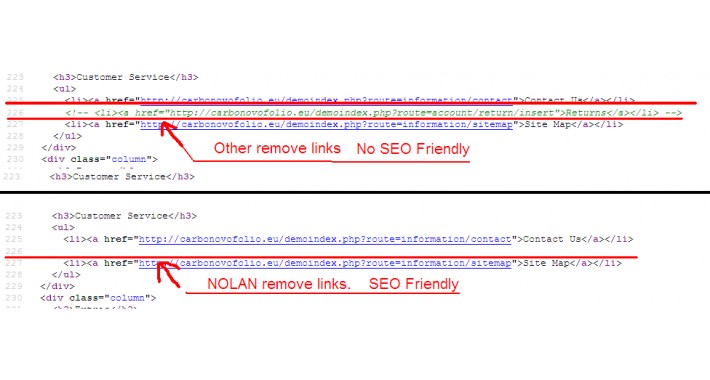 SEO Remove  ALL Return link (Buttons)