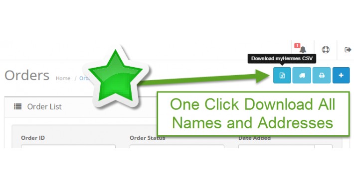MyHermes CSV In One Click to Upload Your Shipments [OCMOD]