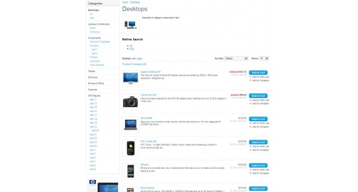 Category menu Multi-Level Category