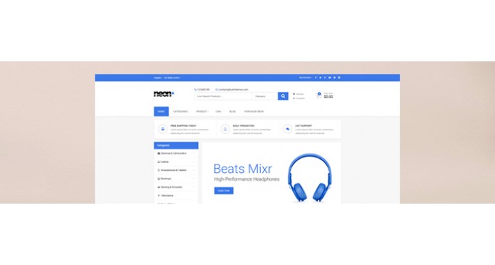 Neon- The ultimate megastore OpenCart theme