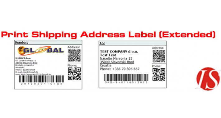 Print Shipping Address Label (Extended) for v1.5.2.x (vQmod)