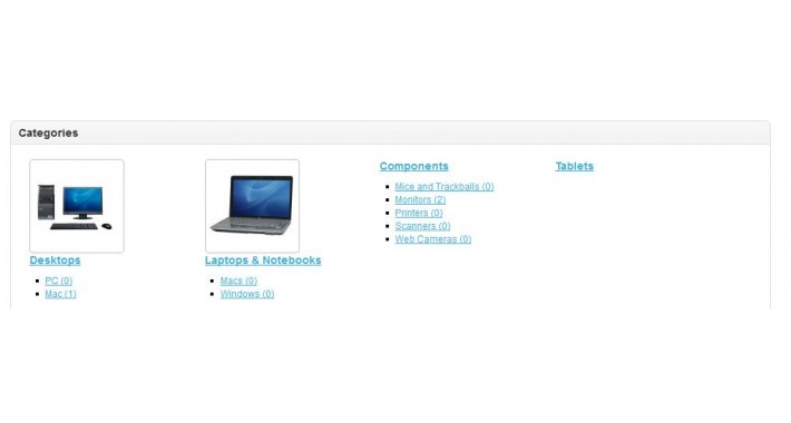 Categories in Home Page