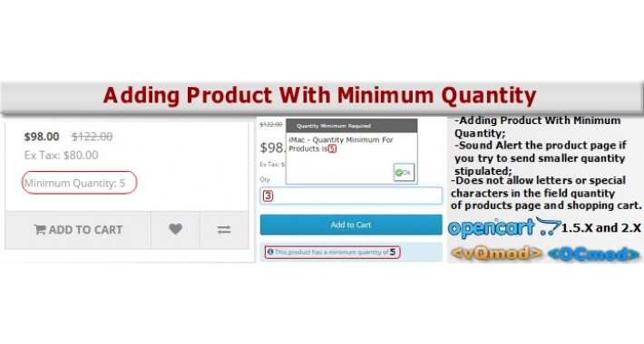 Adding Product With Minimum Quantity - Alert Sound Product