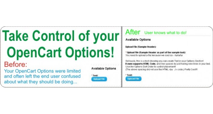 Options Headers and Text