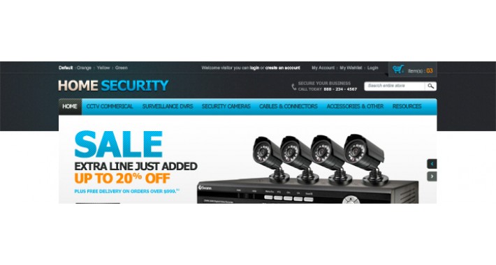 OpenCart Home Security Cameras Webcam Theme Responsive