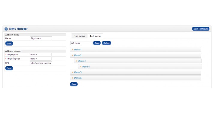 Menu manager (vqmod)