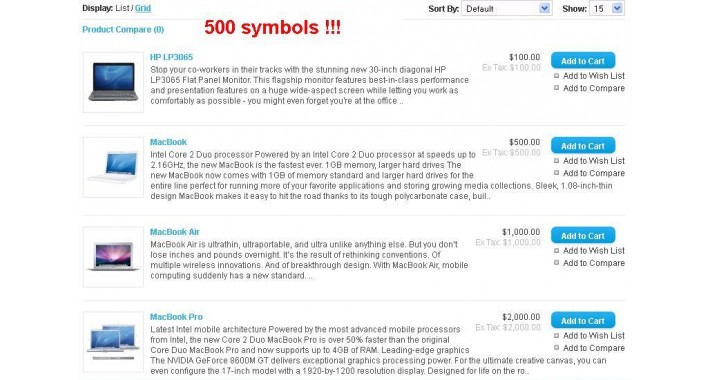 Longer Product Description in Catalog | 2021 | Full OCMOD