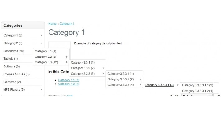 MLS - Multi-level Categories Side Menu