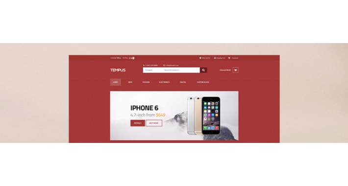 Tempus – A stylish OpenCart theme for mobile store!