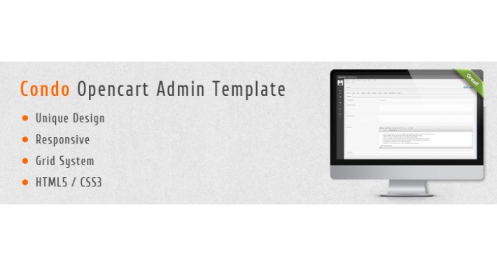 Condo Opencart Admin Template