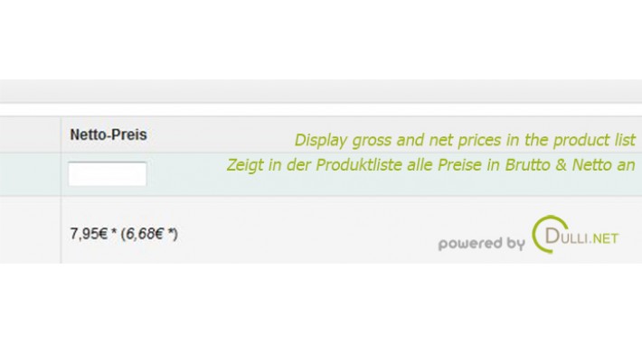 Display Gross and Net Prices In Product List