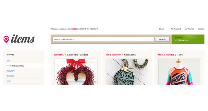 Esty OpenCart Theme - ItemStore