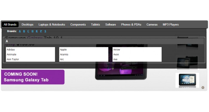 Brand Menu