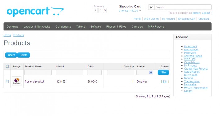 customer upload a product in forntend OC-1.5 and OC-2