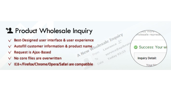 OpenCart Product Wholesale Inquiry, Ajax-Based