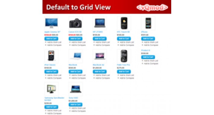 VQMOD - Default Product Listing to Grid View