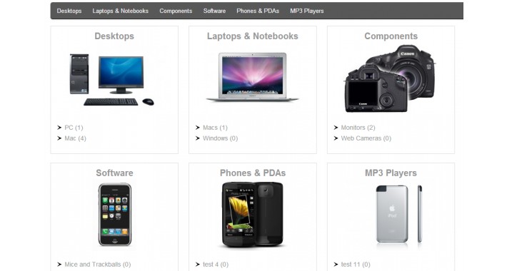 Category thumb with subcategory links