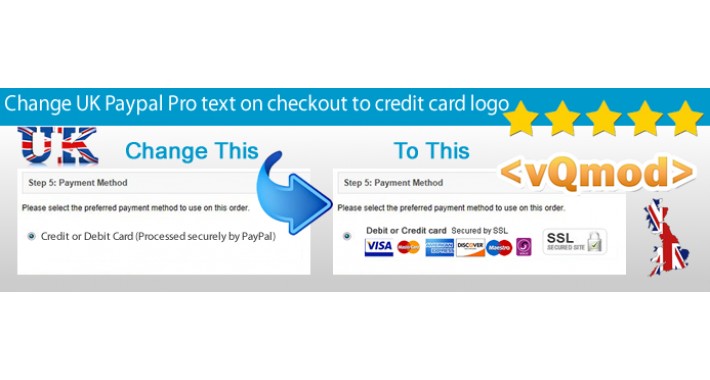 Change Paypal Pro UK text on checkout to credit card logos VQMod