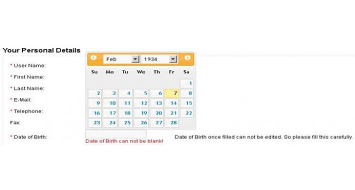 Customer Date of Birth