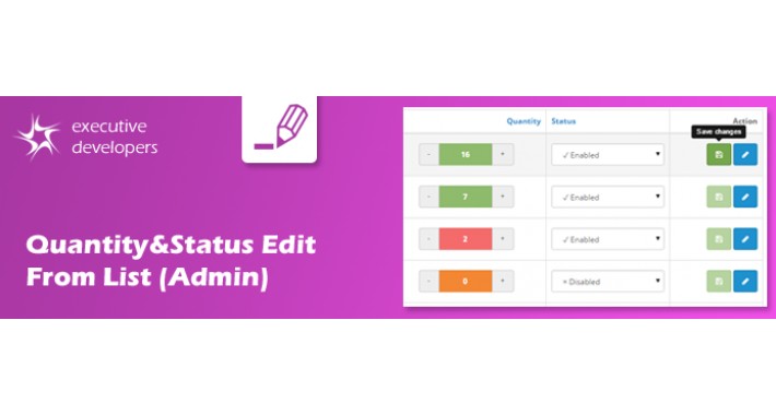 Quantity&Status Edit From List OCMOD 2.0x