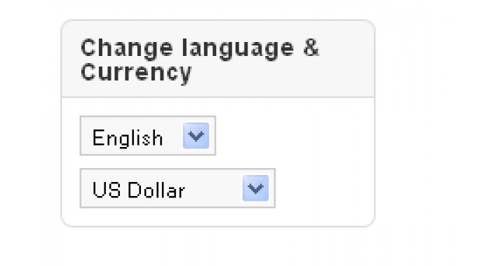 Dropdown currency  & Language
