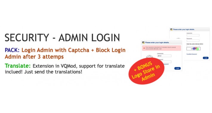 Security- Admin Login: Catcha + Block after many attemps + Bonus