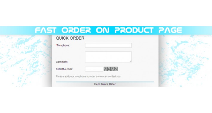 Fast order on Product page