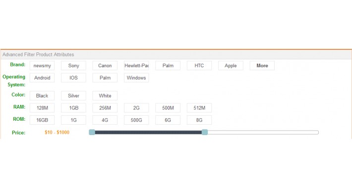 Advanced Filter Product Attributes