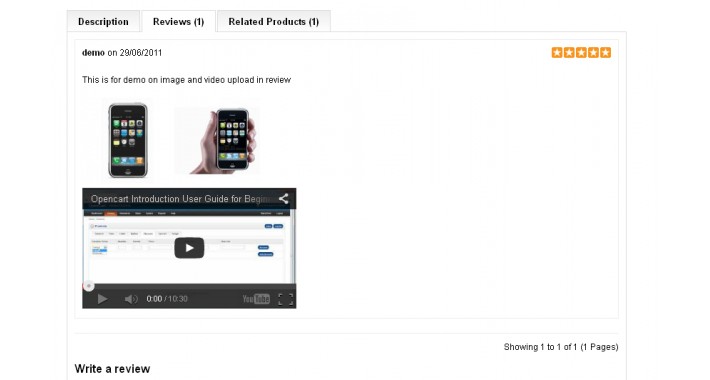 images on product review