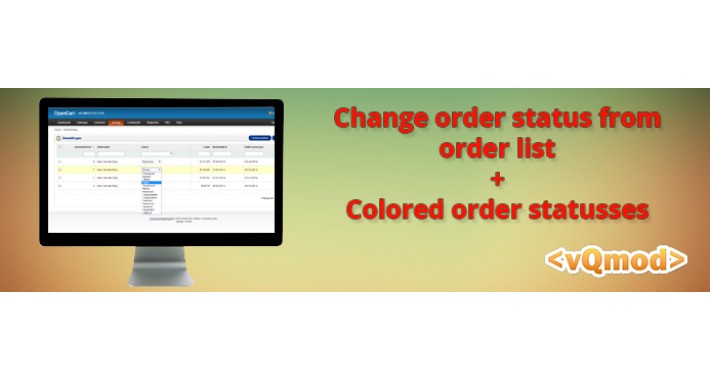 Colored order status + change order status from list