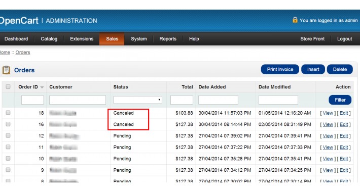 Reverse ordered product quantity on cancel an order